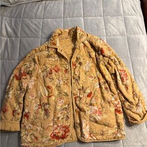 Reversible Floral Yellow Quilted Jacket